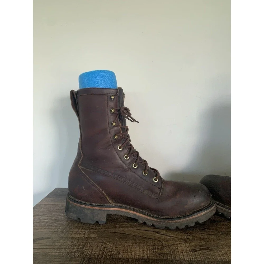 VTG Filson Highlander Brown Leather Hunting Boots Vibram Soles Made USA 9 D